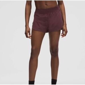 NWT Lululemon Fast and Free High-Rise Classic-Fit Split Short 3" in Plum size XL
